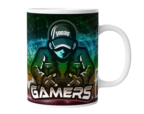 timalo® Gamer Tasse mit Namen | Gaming Kaffeetasse personalisiert mit Wunschname für Jungen Gamertasse | mug-25 von timalo