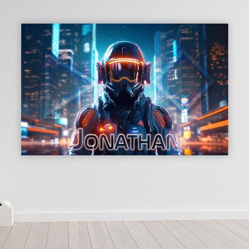 timalo® Gamer poster mit Namen personalisiert gaming Wanddeko gamer Bild für die Wand Wandbild Jugendzimmer coole Poster gaming zimmer Bilder für Teenager | poster1-Motiv72-B120xH61cm von timalo