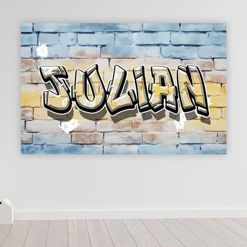 timalo® Gamer poster mit Namen personalisiert gaming Wanddeko gamer Bild für die Wand Wandbild Jugendzimmer gamer Poster gaming zimmer Bilder für Teenager Graffiti | poster1-Motiv75-B160xH61cm von timalo