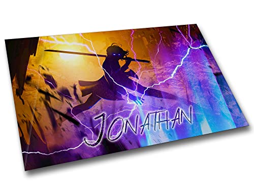 timalo® Gaming Metallposter personalisiert mit Namen | Gamer Metallschild | Magnet Montage | Wanddeko Wandbild Metall Schild Poster | Anime 28 x 20 cm von timalo