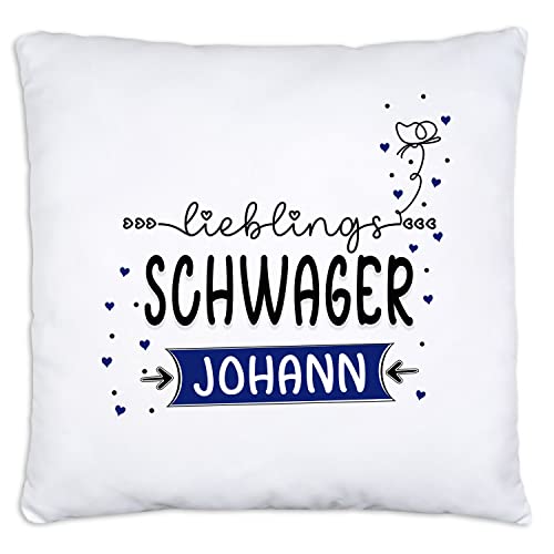 timalo® Kissen Lieblings Schwager mit Namen Bedrucken Lassen | Personalisiertes Namenskissen mit Wunschname zum Geburtstag Geschenkkissen für Männer | kissen-li1-19 von timalo