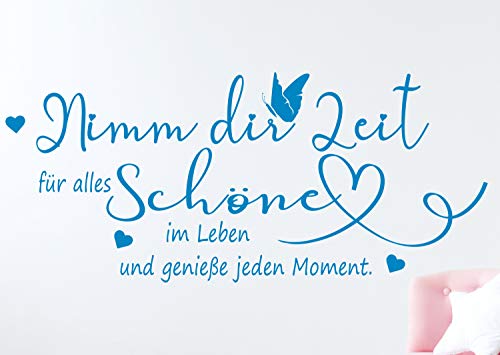 timalo® Modernes Wandtattoo Wohnzimmer Spruch Nimm dir Zeit für alles Schöne im Leben | 75035-Silber-G-100x44 von timalo