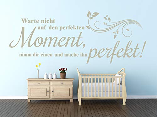 timalo® Modernes Wandtattoo fürs Wohnzimmer Spruch – Warte nicht auf den perfekten Moment | 11008-Altrosa-M-130x51 von timalo