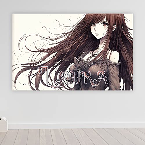 timalo® Poster Anime mit Namen personalisiert | Coole Gaming Wanddeko mit Gamer Bild für die Wand | Deko Poster XXL Wandbild | Manga Frau | Motiv 65 von timalo