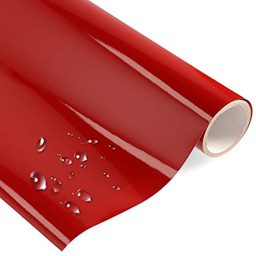 timalo® Premium Möbelfolie selbstklebend uni Hochglanz Küchenfolie Klebefolie zum Bekleben von Möbel, Türen PVC Folie Küche Bastefolie Türfolie | Dunkelrot-G-200x63cm von timalo