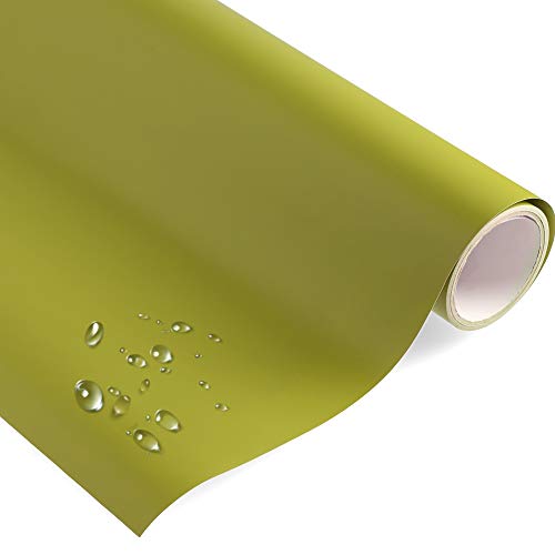 timalo® Premium Möbelfolie selbstklebend uni matt Küchenfolie Klebefolie zum Bekleben von Möbel, Türen PVC Folie Küche Bastefolie Türfolie | Olive-M-500x63cm von timalo