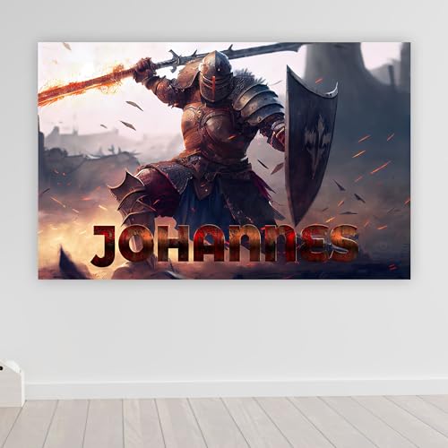 timalo® Robustes Gamerposter mit Namen personalisiert, Coole Gaming  Wanddeko mit Gamer Bild für die Wand, Deko Poster XXL Wandbild, cyberpunk  Mädchen neon