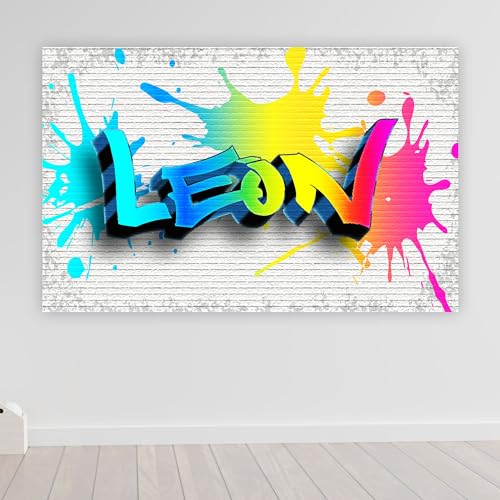 timalo® Robustes Gamerposter mit Namen personalisiert | Coole Gaming Wanddeko mit Gamer Bild für die Wand | Deko Poster XXL Wandbild | Graffiti Street Wall Regenbogenfarben | Motiv 48 von timalo