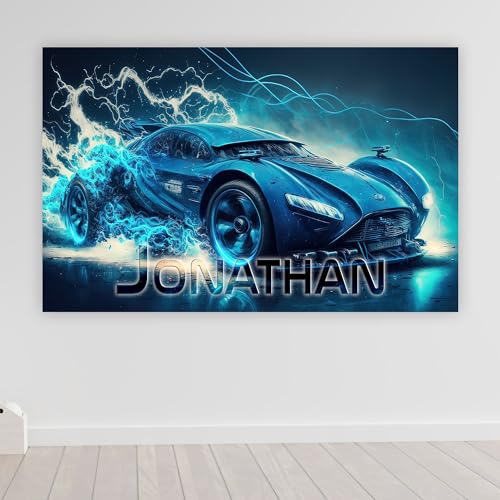 timalo® Robustes Gamerposter mit Namen personalisiert | Coole Gaming Wanddeko mit Gamer Bild für die Wand | Deko Poster XXL Wandbild | cyberpunk Auto Sportwagen | Motiv 69 von timalo