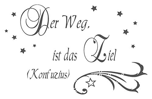 timalo® Wandtattoo 'Der Weg ist das Ziel – Konfuzius – Sprüche mit Sternen' | 68019-a1-dunkelrot-58x29 von timalo