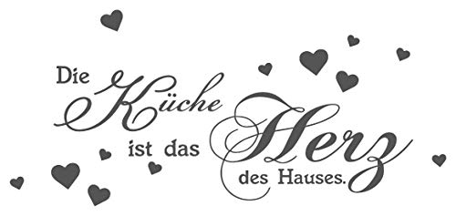 timalo® Wandtattoo 'Die Küche ist das Herz des Hauses.' | 75004-dunkelgrau-140x58cm von timalo