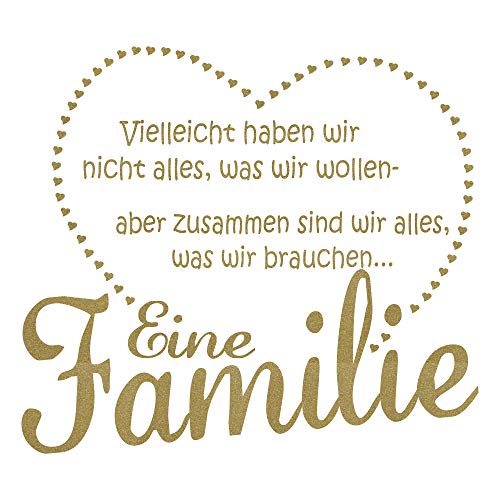 timalo® Wandtattoo Familie Spruch – über 30 Farben mit Herzen | 73073-dunkelgrau-58x49 von timalo