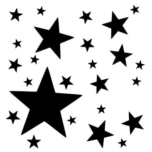 timalo® Wandtattoo Sterne Kinderzimmer Mädchen Jungen – Groß Uni Matt selbstklebende Aufkleber | 73097-Schwarz-M-120 von timalo