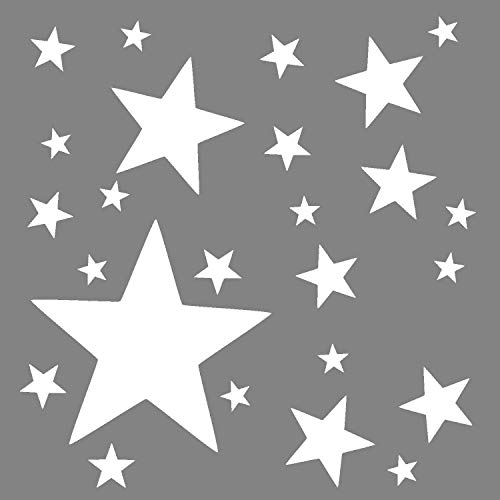 timalo® Wandtattoo Sterne Kinderzimmer Mädchen Jungen – Groß Uni Matt selbstklebende Aufkleber | 73097-Weiss-M-40 von timalo