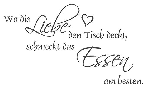 timalo® Wandtattoo für die Küche, Esszimmer – Wo die Liebe den Tisch deckt, schmeckt das Essen am besten | 68037-a1-lavendel-58x29 von timalo