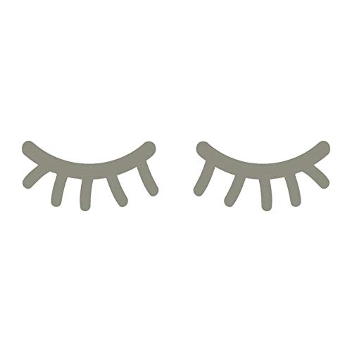 timalo® Wandtattoo fürs Kinderzimmer Motiv Sleepy Eyes schlafende Augen Wimpern Aufkleber Auto | 75024-grau-10x5 von timalo