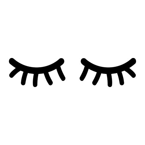 timalo® Wandtattoo fürs Kinderzimmer Motiv Sleepy Eyes schlafende Augen Wimpern Aufkleber Auto | 75024-schwarz-10x5 von timalo