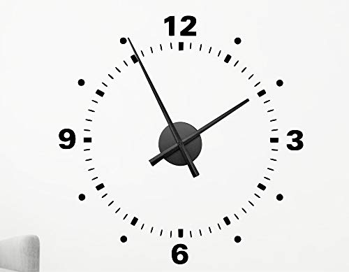 timalo® XXL Wanduhr Wohnzimmer Wandtattoo Spruch 'Modernes Ziffernblatt' mit Uhrwerk – Uhr zum Aufkleben | 76052-dunkelgrau-45x45-Uhr-schwarz von timalo