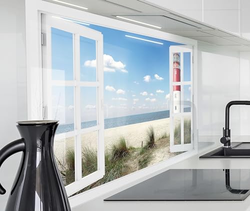 timalo Herd Spritzschutz Wand Spüle, Küche Küchenrückwand Glasoptik | Acryl Glas 2mm | Glasrückwand Acrylglas Fensterblick Fenster Rückwandschutz Platte | 80x60cm Nordsee Strand Leuchturm timalo Herd Spritzschutz Wand Spüle, Küche Küchenrückwand Glasoptik | Acryl Glas 2mm | Glasrückwand Acrylglas Fensterblick Fenster Rückwandschutz Platte | 80x60cm Nordsee Strand Leuchturm von timalo