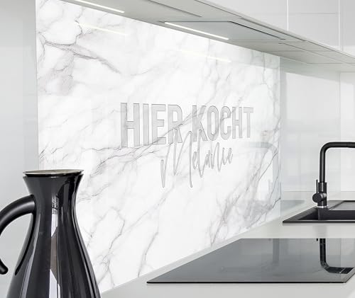 timalo Herd Spritzschutz Wand Spüle, Küche Küchenrückwand Glasoptik | Acryl Glas 2mm | Glasrückwand Acrylglas - personalisiert mit Namen - Rückwandschutz Platte | 80x50cm Weißer Marmor timalo Herd Spritzschutz Wand Spüle, Küche Küchenrückwand Glasoptik | Acryl Glas 2mm | Glasrückwand Acrylglas - personalisiert mit Namen - Rückwandschutz Platte | 80x50cm Weißer Marmor von timalo