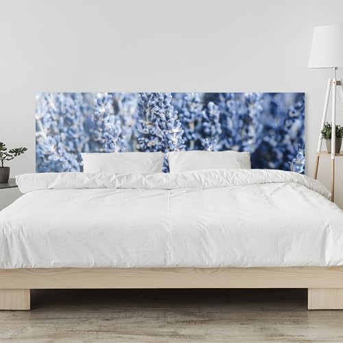 timalo Kopfteil fürs Bett 120 x 80 cm | Blauer Lavendel, Provence, Trockenblumen | Acrylglasplatte Dekor – 2 mm – Wandpaneel Schlafzimmer, Bettrückwand/Wandschutz, edler Look von timalo
