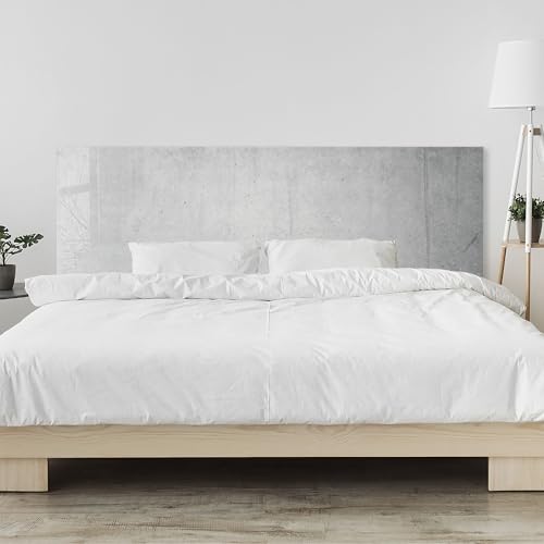timalo Kopfteil fürs Bett 140 x 50 cm | Grauer Beton, Steinwand | Acrylglas Wandpaneel – 2 mm PMMA – Bettrückwand, Wandschutz & Schlafzimmer Deko von timalo