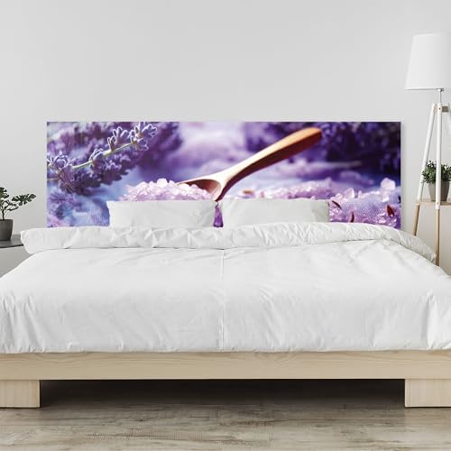 timalo Kopfteil fürs Bett 160 x 50 cm | Lavendel Salzkristalle violett Kristalle, Badesalz | Wandpaneel Bett – Acrylglas 2 mm – Bettrückwand, Wandschutz, seitlich & hinter dem Bett montierbar von timalo