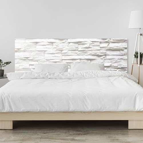 timalo Kopfteil fürs Bett 170 x 58 cm | Bruchstein Steine helle Steinwand | Acrylglas Wandpaneel wie Glas Bettrückwand & Wandschutz Bett, hochwertige Optik Bett Kopfenden von timalo