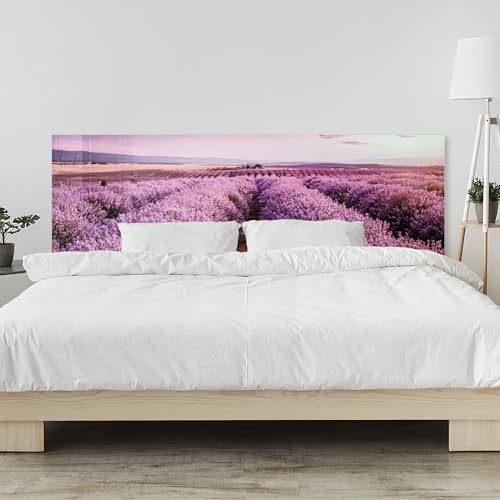 timalo Kopfteil fürs Bett 170 x 58 cm | Lavendel, Provence, lila Blüten, Sonnenuntergang, Natur | PMMA Acrylglas 2 mm – dekorative Bettrückwand, Wandpaneel & Wandschutz für Schlafzimmer von timalo