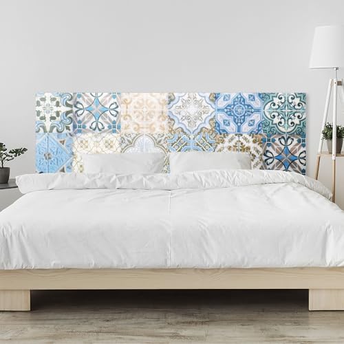 timalo Kopfteil fürs Bett 170 x 58 cm | Vintage Fliesen Muster | Schlafzimmer Wandpaneel – PMMA Acrylglas 2 mm – Bettrückwand/Wandschutz, modernes Design von timalo
