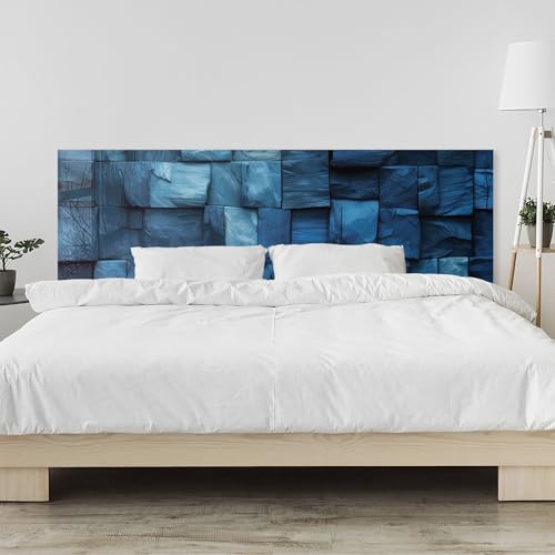 timalo Kopfteil fürs Bett 180 x 58 cm | Blaue Holzbalken | Acryl Bettrückwand 2 mm – Wandschutz Bett & Wandpaneel für die Schlafzimmereinrichtung von timalo