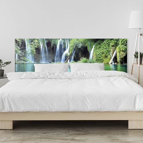 timalo Kopfteil fürs Bett 200 x 58 cm | Wasserfälle, Wald, grüner See, Natur, Wasserfall | Acrylglas Kopfenden Bettrückwand & Wandschutz, hochwertiges Wandpaneel von timalo