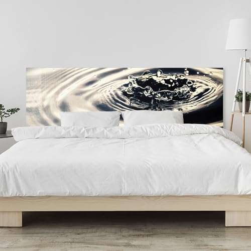 timalo Kopfteil fürs Bett 200 x 58 cm | Wassertropfen, Wassersplash, Reflexionen, Natur, Zen | Wandschutz hinter dem Bett – Acrylglas 2 mm – Wandpaneel & Bettrückwand, dekorative Wanddeko von timalo