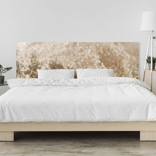 timalo Kopfteil fürs Bett 240 x 58 cm | Trockenblumen Blumen beige, Boho | Bettrückwand/Wandschutz – Acrylglas 2 mm – Elegantes Wandpaneel fürs Schlafzimmer Bett von timalo