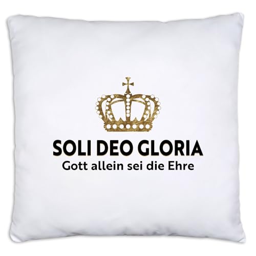 timalo Salt-and-Light® Christliches Kissen Dekokissen Kissenhülle Kopfkissen Geschenkidee für Christen | Soli Deo Gloria von timalo