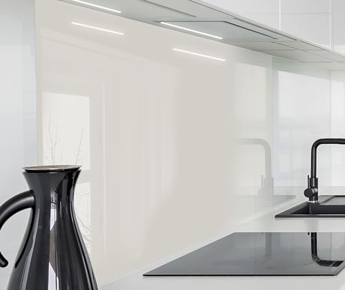 timalo Spritzschutz Acryl-Glas | Küchenrückwand Glasoptik 2mm | Wand für Herd Glasrückwand Acrylglas Wandpaneele Rückwandschutz Platte | 220x58cm Uni Taupe braungrau von timalo