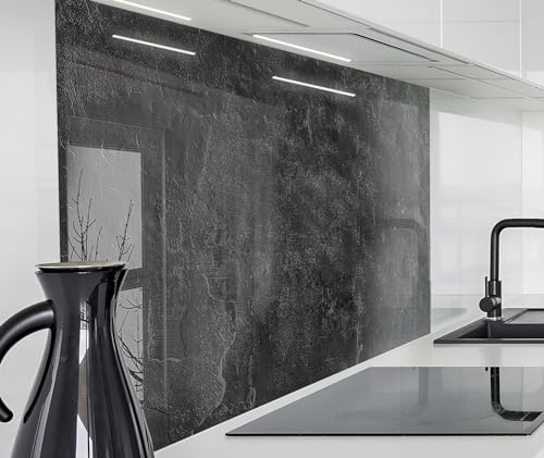 timalo Spritzschutz Wand für Herd, Küche Küchenrückwand Glasoptik | Acryl Glas 2mm | Glasrückwand Acrylglas Wandpaneele Rückwandschutz Platte | 220x58cm Schieferplatte von timalo