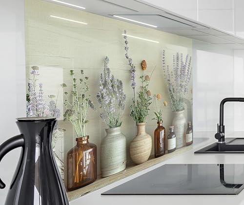 timalo Spritzschutz Wand für Herd, Küche Küchenrückwand Glasoptik | Acryl Glas 2mm | Glasrückwand Acrylglas Wandpaneele Rückwandschutz Platte | 220x58cm Vintage Trockenblumen Gewürze Lavendel timalo Spritzschutz Wand für Herd, Küche Küchenrückwand Glasoptik | Acryl Glas 2mm | Glasrückwand Acrylglas Wandpaneele Rückwandschutz Platte | 220x58cm Vintage Trockenblumen Gewürze Lavendel von timalo