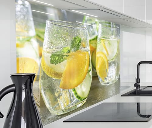 timalo Spritzschutz Wand für Herd, Küche Küchenrückwand Glasoptik | Acryl Glas 2mm | Glasrückwand Acrylglas Wandpaneele Rückwandschutz Platte | 220x58cm Zitronenwasser timalo Spritzschutz Wand für Herd, Küche Küchenrückwand Glasoptik | Acryl Glas 2mm | Glasrückwand Acrylglas Wandpaneele Rückwandschutz Platte | 220x58cm Zitronenwasser von timalo