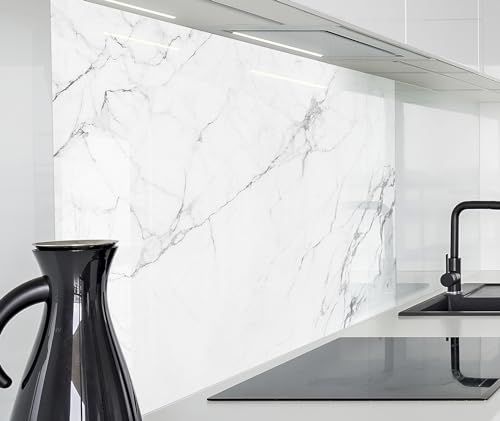 timalo Spritzschutz Wand für Herd, Küche Küchenrückwand Glasoptik | Acryl Glas 2mm | Glasrückwand Acrylglas Wandpaneele Rückwandschutz Platte | 240x58cm Weißer Marmor timalo Spritzschutz Wand für Herd, Küche Küchenrückwand Glasoptik | Acryl Glas 2mm | Glasrückwand Acrylglas Wandpaneele Rückwandschutz Platte | 240x58cm Weißer Marmor von timalo