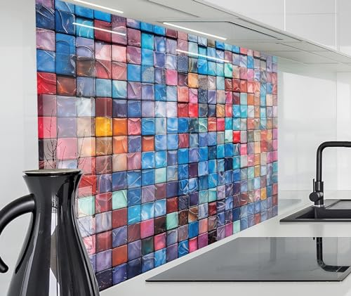 timalo Spritzschutz Wand für Herd, Küche Küchenrückwand Glasoptik | Acryl Glas 2mm | Glasrückwand Acrylglas Wandpaneele Rückwandschutz Platte | 260x58cm Kleine Bunte Mosaik Fliesen timalo Spritzschutz Wand für Herd, Küche Küchenrückwand Glasoptik | Acryl Glas 2mm | Glasrückwand Acrylglas Wandpaneele Rückwandschutz Platte | 260x58cm Kleine Bunte Mosaik Fliesen von timalo