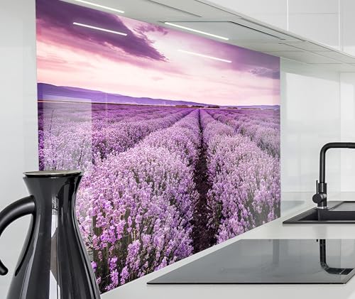 timalo Spritzschutz Wand für Herd, Küche Küchenrückwand Glasoptik | Acryl Glas 2mm | Glasrückwand Acrylglas Wandpaneele Rückwandschutz Platte | 100x50cm Lavendel Frankreich von timalo