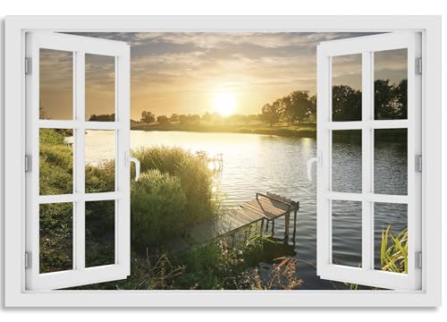 timalo Wandbild Outdoor wetterfeste Bilder für draußen | Gartenbilder Innen & Außen | Landschaftsbilder Acryl Glas Fensterblick Effekt | 120x80cm Sommer See Steg Natur timalo Wandbild Outdoor wetterfeste Bilder für draußen | Gartenbilder Innen & Außen | Landschaftsbilder Acryl Glas Fensterblick Effekt | 120x80cm Sommer See Steg Natur von timalo