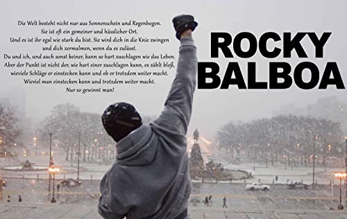 Sattie Rocky Balboa BILD MIT ZITAT BOXEN SPORT Boxing English Print Canvas Colour Bild auf Keilrahmen Leinwand Giclee 120x80cm Wohnzimmer Wandbild von time4art