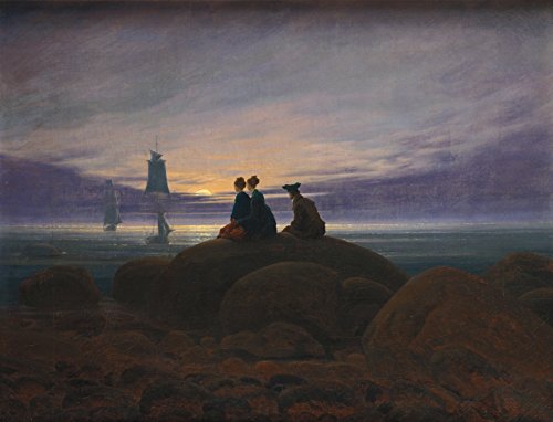 time4art Caspar David Friedrich Mondaufgang am Meer Print Canvas Bild auf Keilrahmen Leinwand Verschiedene Größen (120x80cm) von time4art