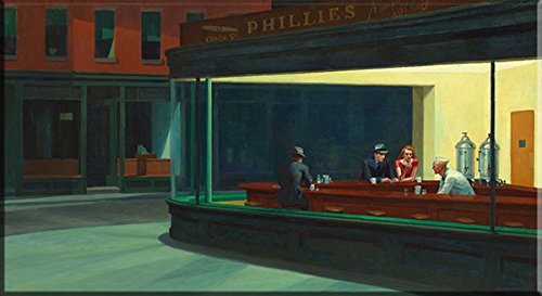 time4art Edward Hopper Nighthawks Nachtschwärmer Print Canvas Bild auf Keilrahmen Leinwand (120x60cm) von time4art