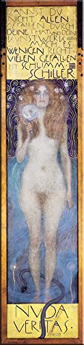 time4art Gustav Klimt NUDA Veritas Print Canvas Bild auf Keilrahmen Leinwand Verschiedene Größen 120x30cm von time4art