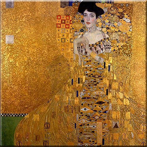 time4art Gustav Klimt Print Canvas Bild Bildnis Adele Bloch-Bauer I Woman in Gold auf Keilrahmen Leinwand Verschiedene Größen (80x80cm) von time4art