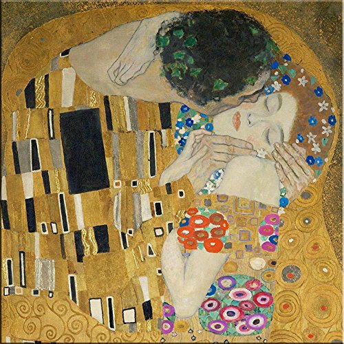 time4art Gustav Klimt Print Canvas Bild DER Kuss The Kiss Detail auf Keilrahmen Leinwand Verschiedene Größen (80x80cm) von time4art