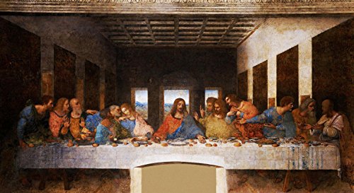 time4art Leonardo DA Vinci Das letzte Abendmahl Last Supper in Christian Art Print Canvas Bild Religion auf Keilrahmen Leinwand 120x40cm von time4art
